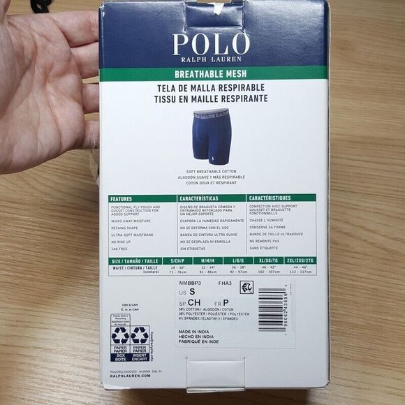 POLO RALPH LAUREN 3 Pack Mens Small Green Boxer Briefs Breathable Mesh Logo - Picture 6 of 8